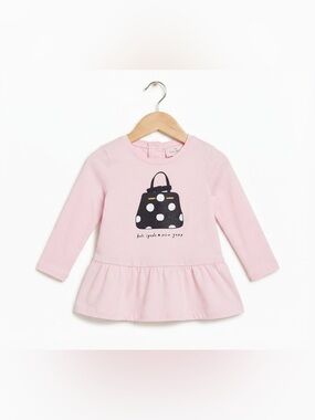 Kate Spade Toddler Girls Top Purse Ruffle Long Sleeve Pink 24 Months